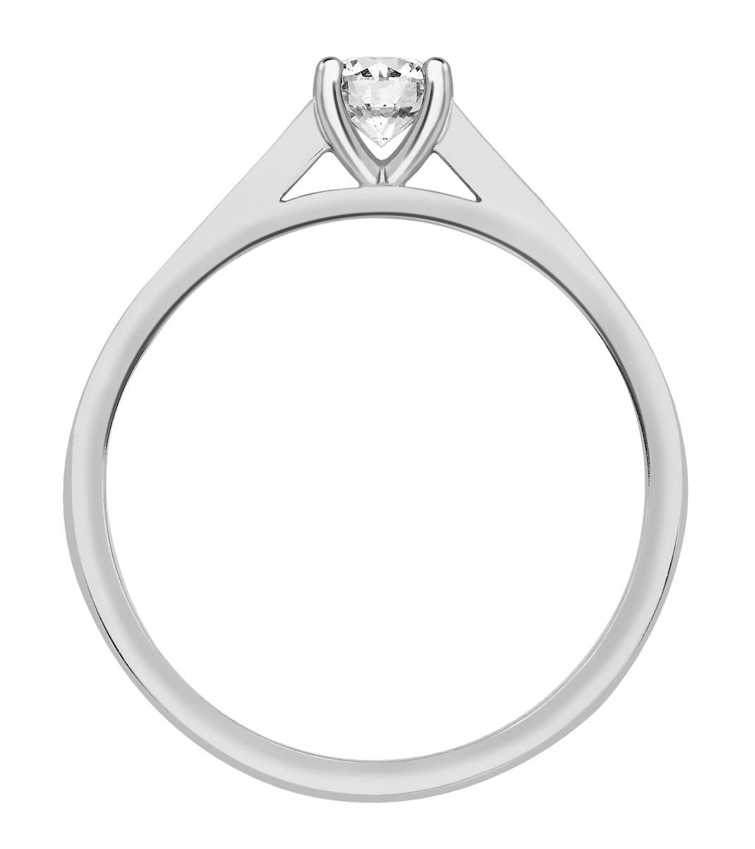 Round Four Claw White Gold Channel Set Engagement Ring CRC739 Image 2